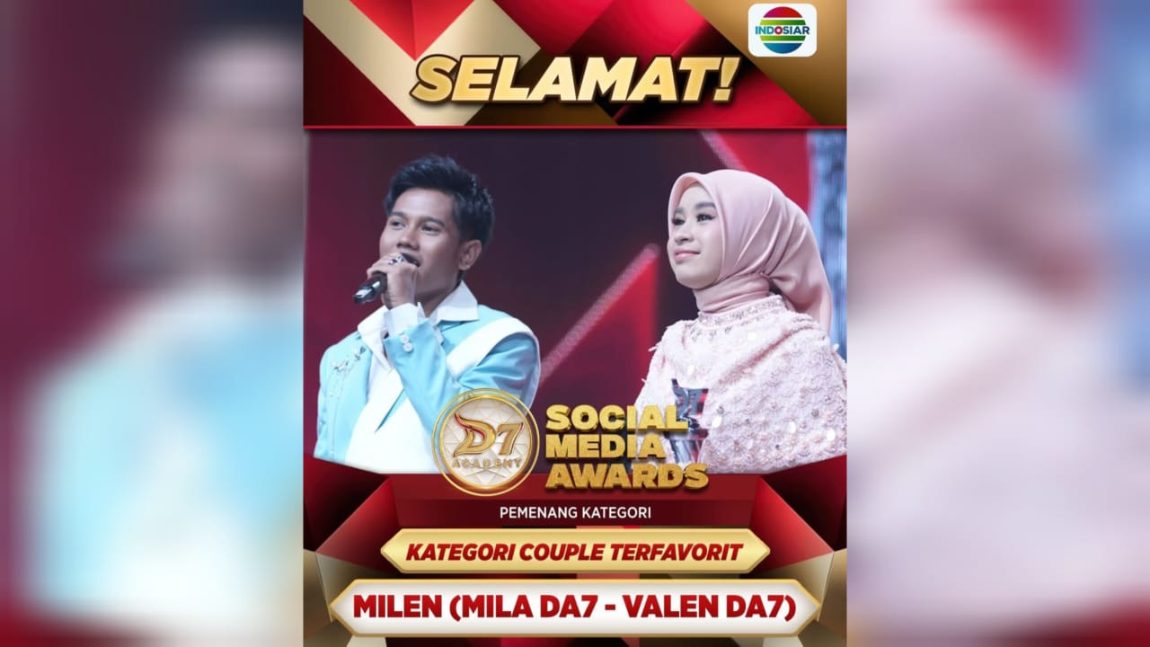 Ajang Pencarian Bakat Dangdut D’Academy 7 (DA7) Indosiar Kembali Catatkan Prestasi, Valen Akbar dan Mila Nurwanti Raih “Social Media Awards”