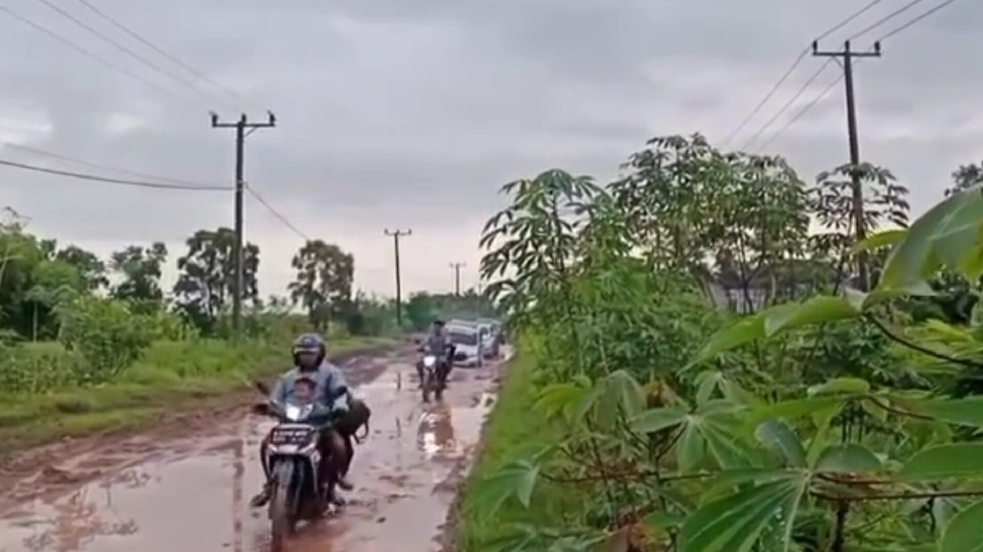 JALAN POROS KABUPATEN TULANG BAWANG HANCUR PARAH, WARGA MENGELUH