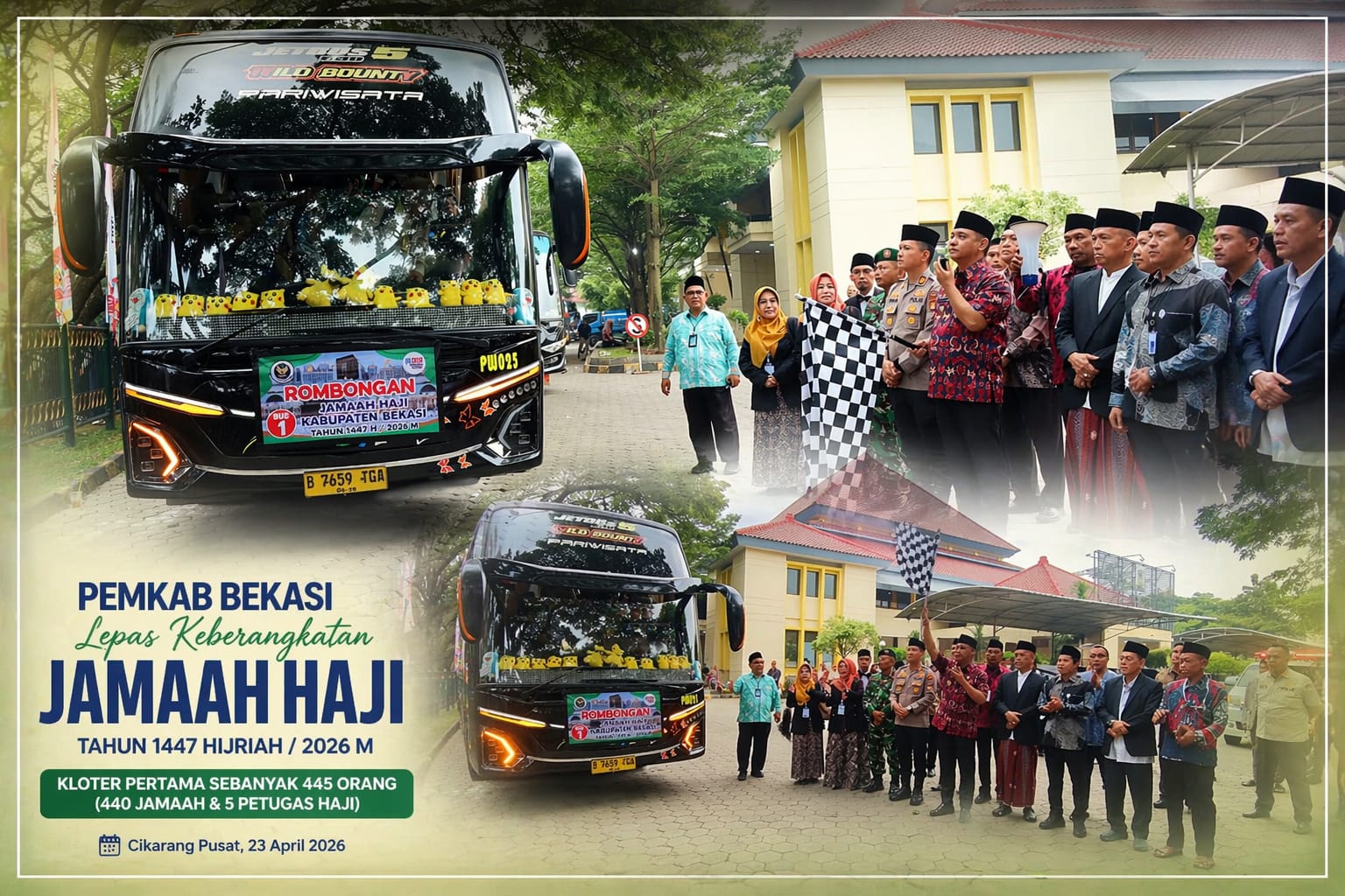 Pemkab Bekasi Lepas 445 Jamaah Haji Kloter Pertama Tahun 2026