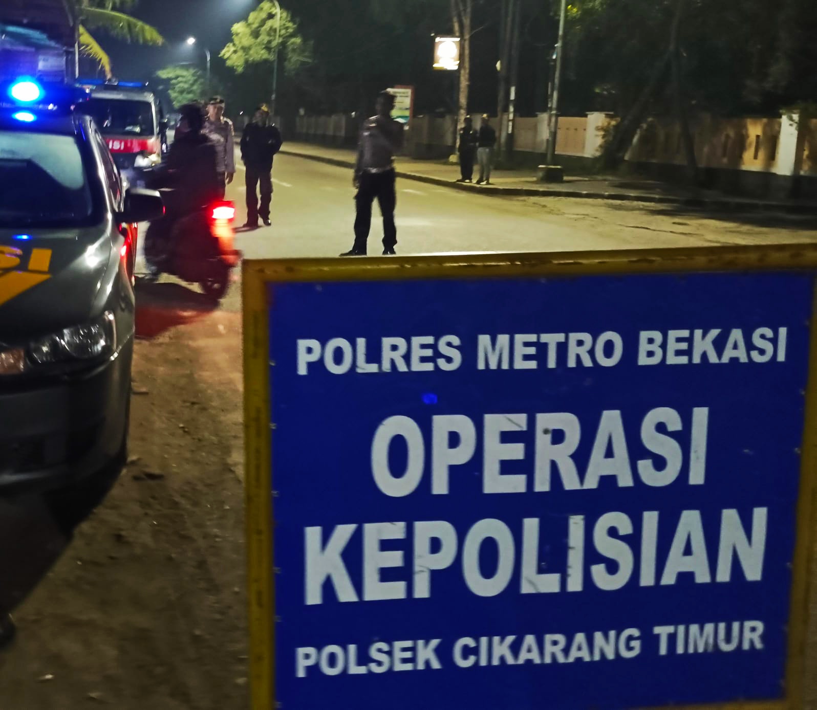 Polsek Cikarang Timur Gelar Operasi Kejahatan Jalanan, Antisipasi Begal dan Tawuran Dini Hari
