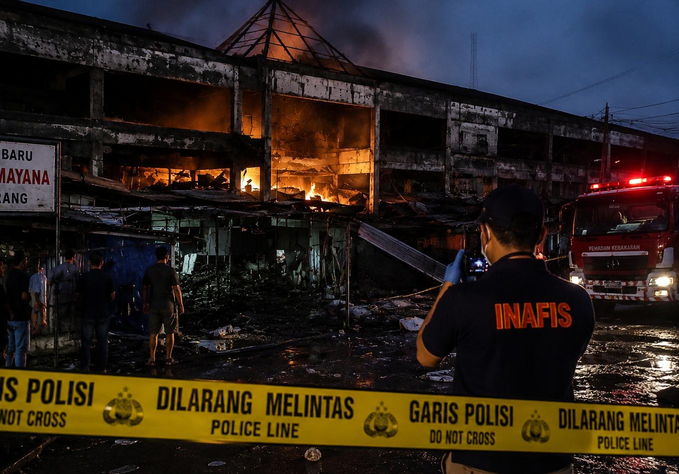 Kebakaran Pasar Cikarang untuk Keenam Kalinya, Terbakar atau Dibakar? Polisi Selidiki Dugaan Unsur Kesengajaan