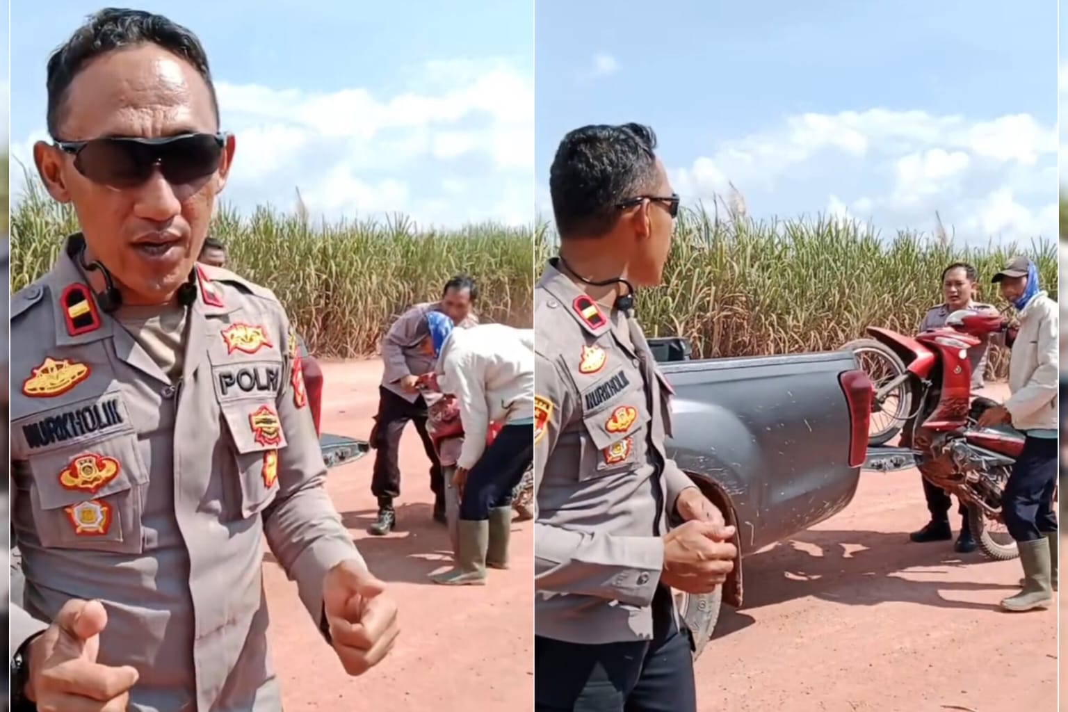 Terima Kasih Bapak Kapolsek: Saat Motor Rusak di Tengah Lahan Tebu, Bantuan Datang Dari Sosok yang Selalu Ada Untuk Rakyat