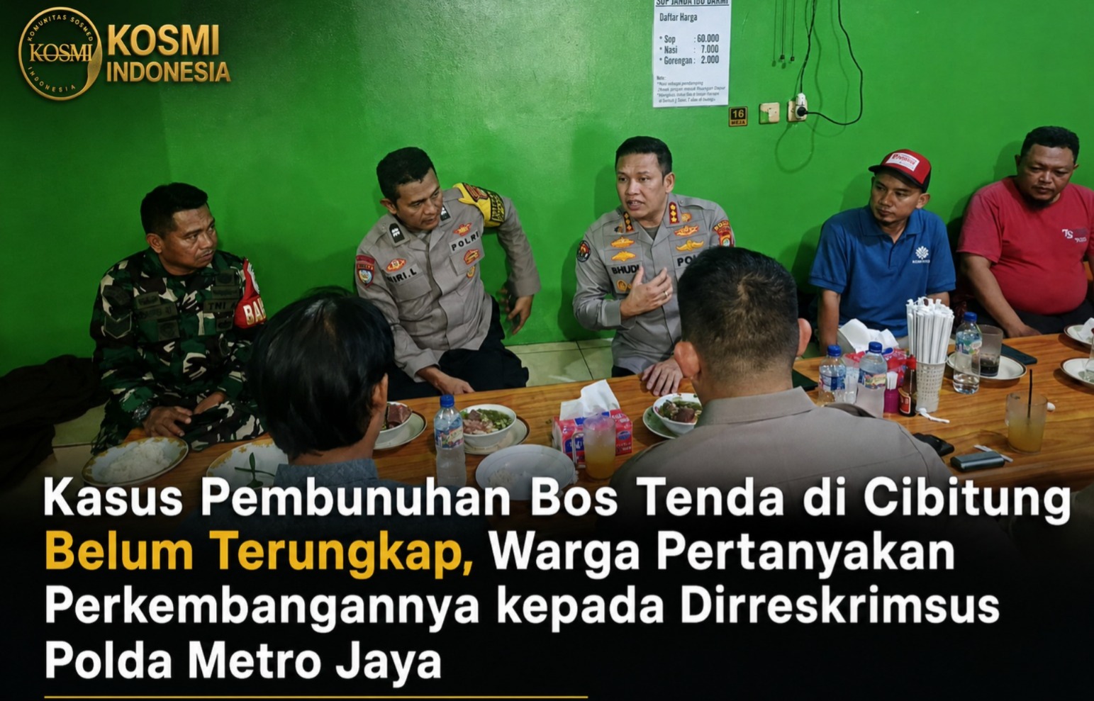 Kasus Pembunuhan Bos Tenda di Cibitung Belum Terungkap, Warga Pertanyakan Perkembangannya kepada Dirreskrimsus Polda Metro Jaya